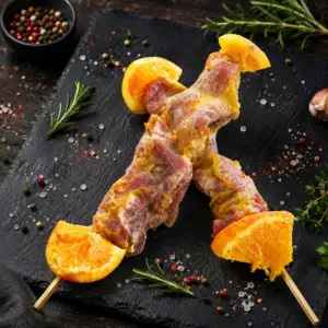 brochette de canard à l'orange