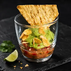 verrine de tartare de tomate guacamole